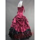 Deep Red Spaghetti Straps Gothic Victorian Dress