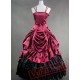 Deep Red Spaghetti Straps Gothic Victorian Dress