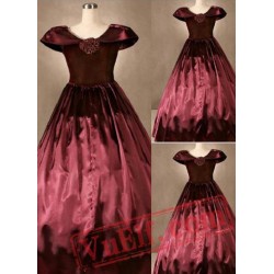 Elegant Red Gothic Victorian Dress