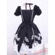 Short Sleeves Cotton Bow Black And White Gothic Lolita Dress