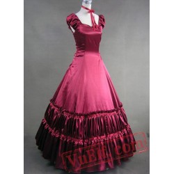 Elegant Red Victorian Pattern Ball Gown