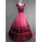 Elegant Red Victorian Pattern Ball Gown