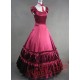 Elegant Red Victorian Pattern Ball Gown