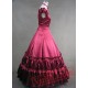 Elegant Red Victorian Pattern Ball Gown