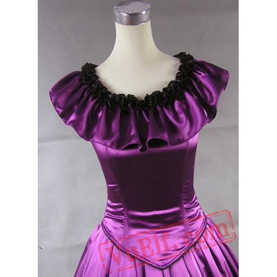 Gorgeous Purple Satin Gothic Victorian Gown