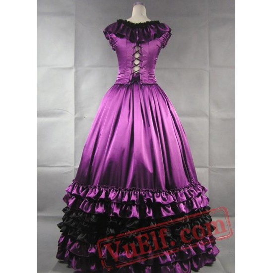 Gorgeous Purple Satin Gothic Victorian Gown