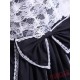 Short Sleeves Cotton Bow Black And White Gothic Lolita Dress