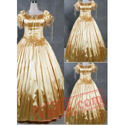 Graceful Golden Gothic Victorian Dress