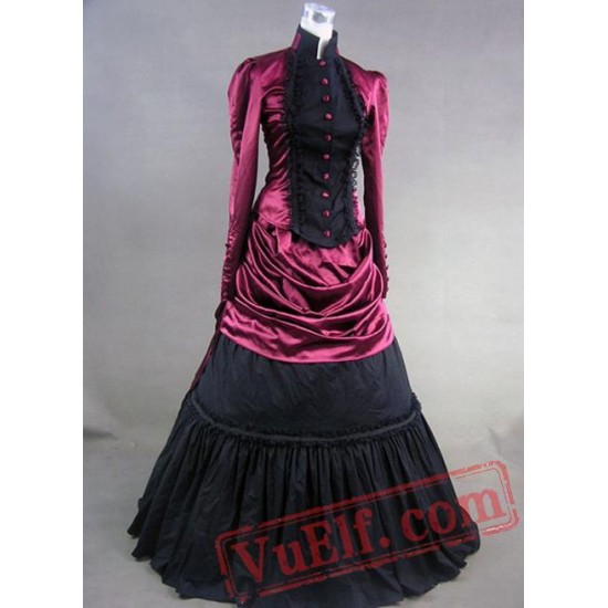 Graceful Vintage Gothic Victorian Dress Floor Length