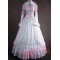 Pink and White Long Victorian Style Gown