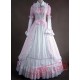 Pink and White Long Victorian Style Gown