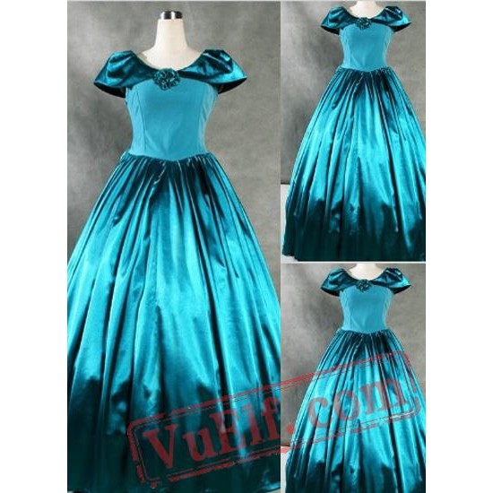 Noble Blue Gothic Victorian Dress
