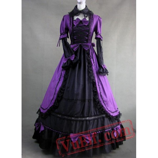 Purple and Black Gothic Victorian Dress