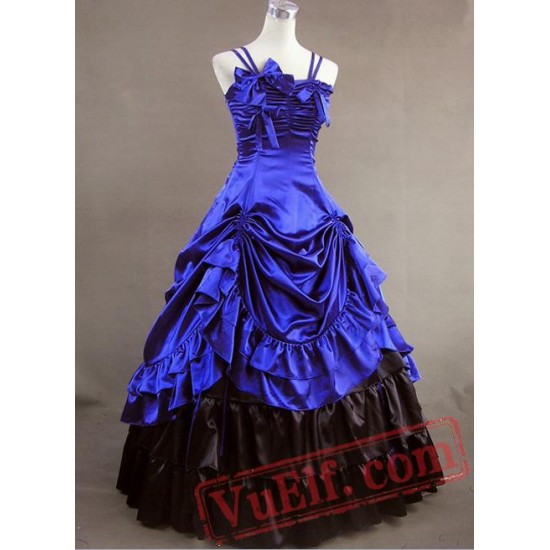 Jewelery Blue Sleeveless Gothic Vitorian dress