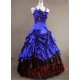 Jewelery Blue Sleeveless Gothic Vitorian dress