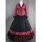 Red Plaid Long Sleeves Noble Victorian Dress