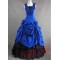 Jewelry Blue and Black Gothic Cotton Victorian Dress