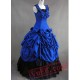 Jewelry Blue and Black Gothic Cotton Victorian Dress