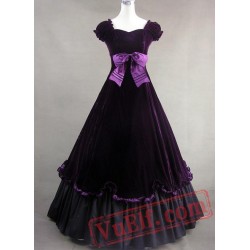 Purple Cotton Gothic Victorian Dress