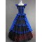 Royal Blue and Black Elegant Gothic Victorian Dress