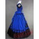 Royal Blue and Black Elegant Gothic Victorian Dress