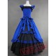 Royal Blue and Black Elegant Gothic Victorian Dress