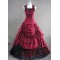 Red and Black Cotton Victorian Dress
