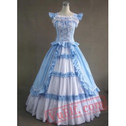 Light Blue Sleeveless Long Gothic Victorian Gown