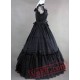 Long Black Square Neckline Vitorian Dress