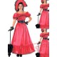 Red Off the Shoulder Victorian Dress