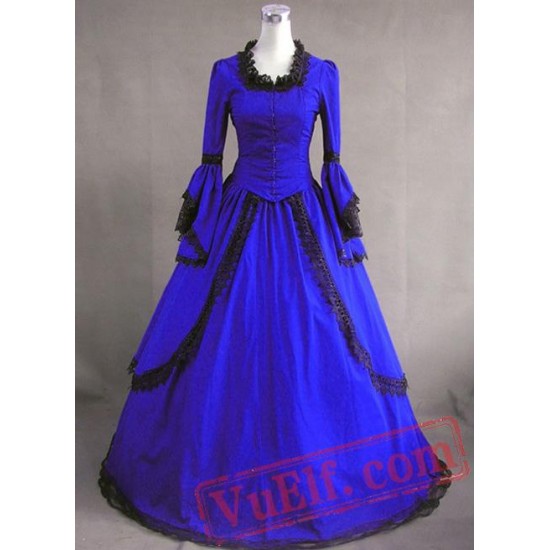 Royal Blue Vintage Victorian Dress