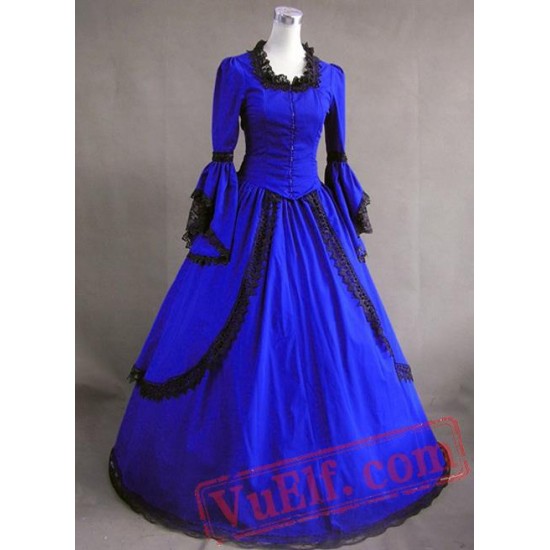 Royal Blue Vintage Victorian Dress