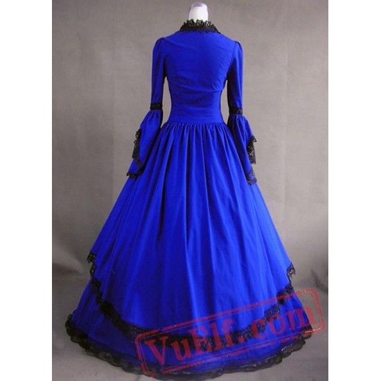 Royal Blue Vintage Victorian Dress