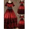 Super Noble Red Gothic Victorian Dress