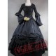 Long Sleeves Ball Gown Black Gothic Victorian Dress