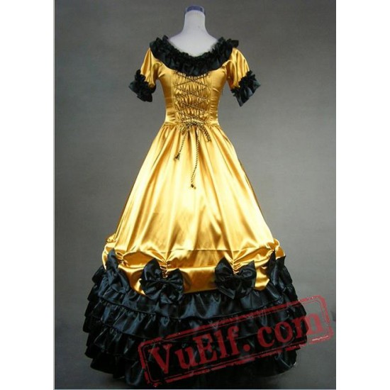 Short Sleeves Golden Victorian Lolita Dress