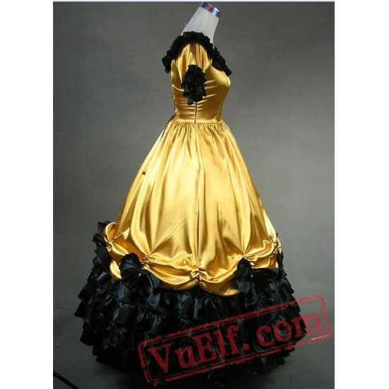 Short Sleeves Golden Victorian Lolita Dress