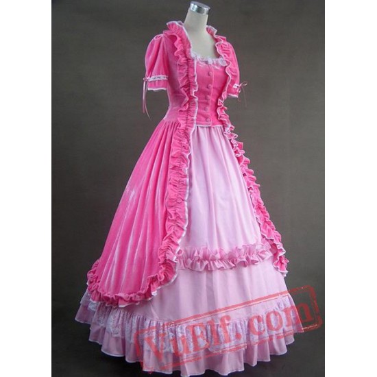 Sweet Pink Long Cotton Lolita Dress