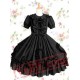 Black Short Sleeves Bows Cotton Gothic Lolita Dress