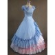 Sky Blue and White Victorian Style Dress