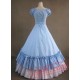 Sky Blue and White Victorian Style Dress