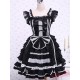Black Sleeveless Bandage Lace Cotton Gothic Lolita Dress