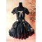 Black Printed Flowers Lolita One Piece Dress