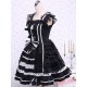 Black Sleeveless Bandage Lace Cotton Gothic Lolita Dress