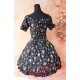 Black Printed Flowers Lolita One Piece Dress