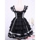 Black Sleeveless Bandage Lace Cotton Gothic Lolita Dress