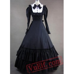 Vintage Victorian Gothic Dress With Long Sleeves