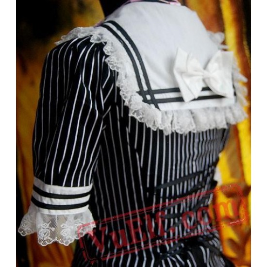 Black White Strips Sailor Lolita Dress