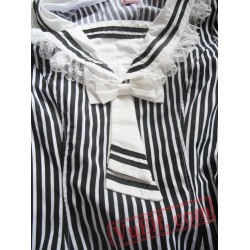 Black White Strips Sailor Lolita Dress