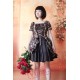 Dark Brown Printed Flowers Lolita One Piece Dress